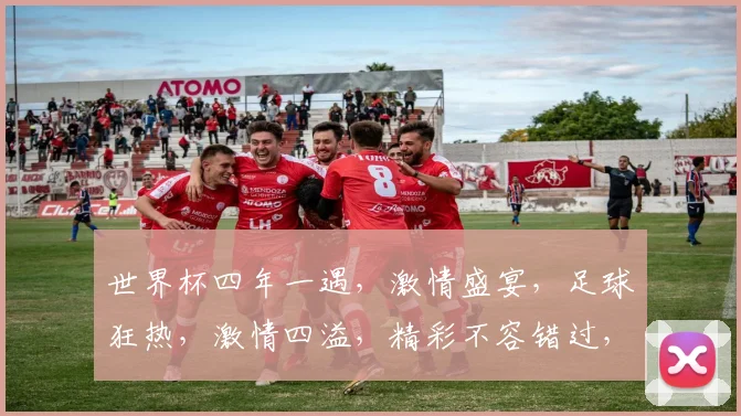 世界杯四年一遇，激情盛宴，足球狂热，激情四溢，精彩不容错过，足球盛宴等你来